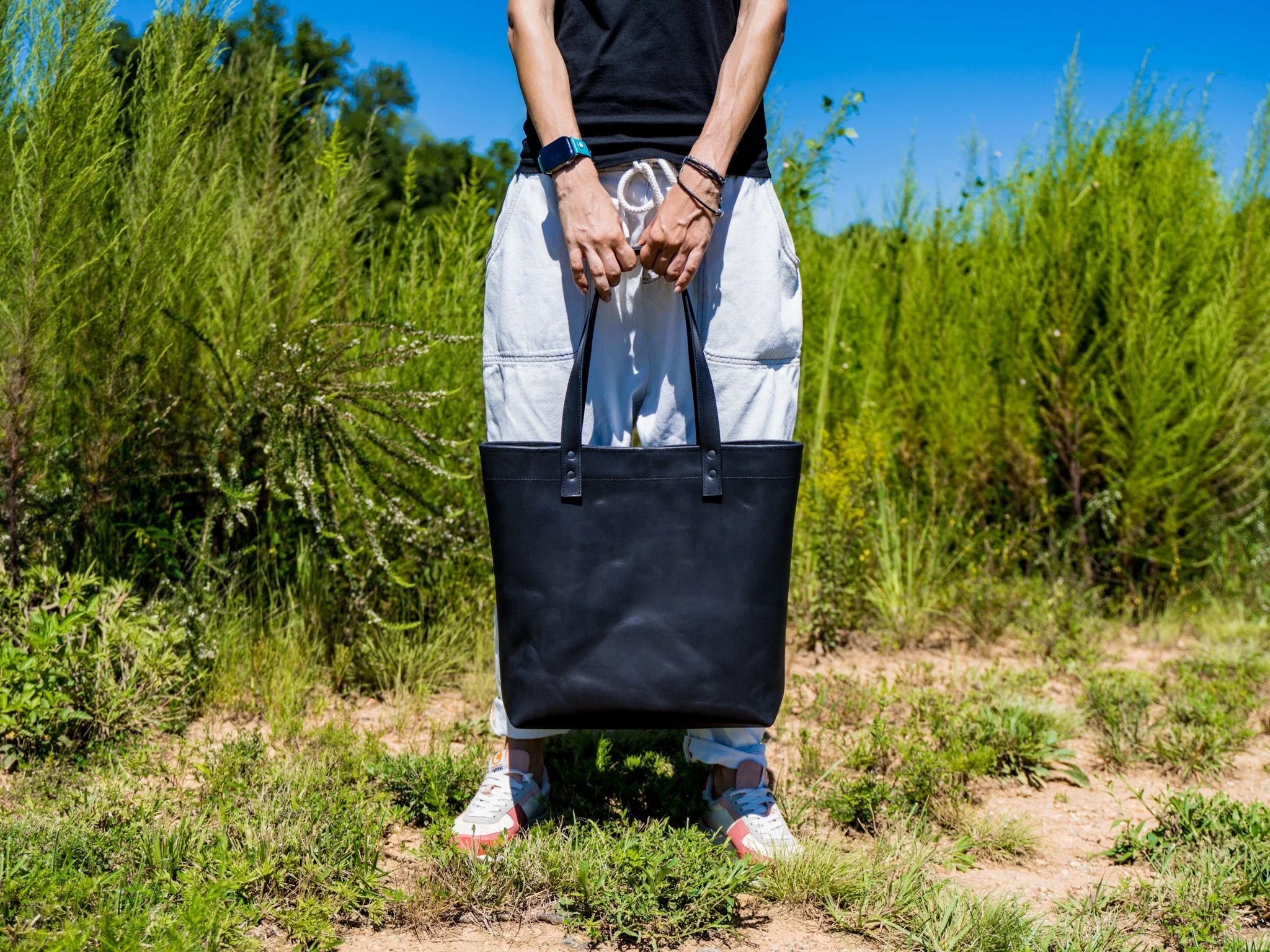 Milwaukee Leather Tote Bag - Black - Image 3