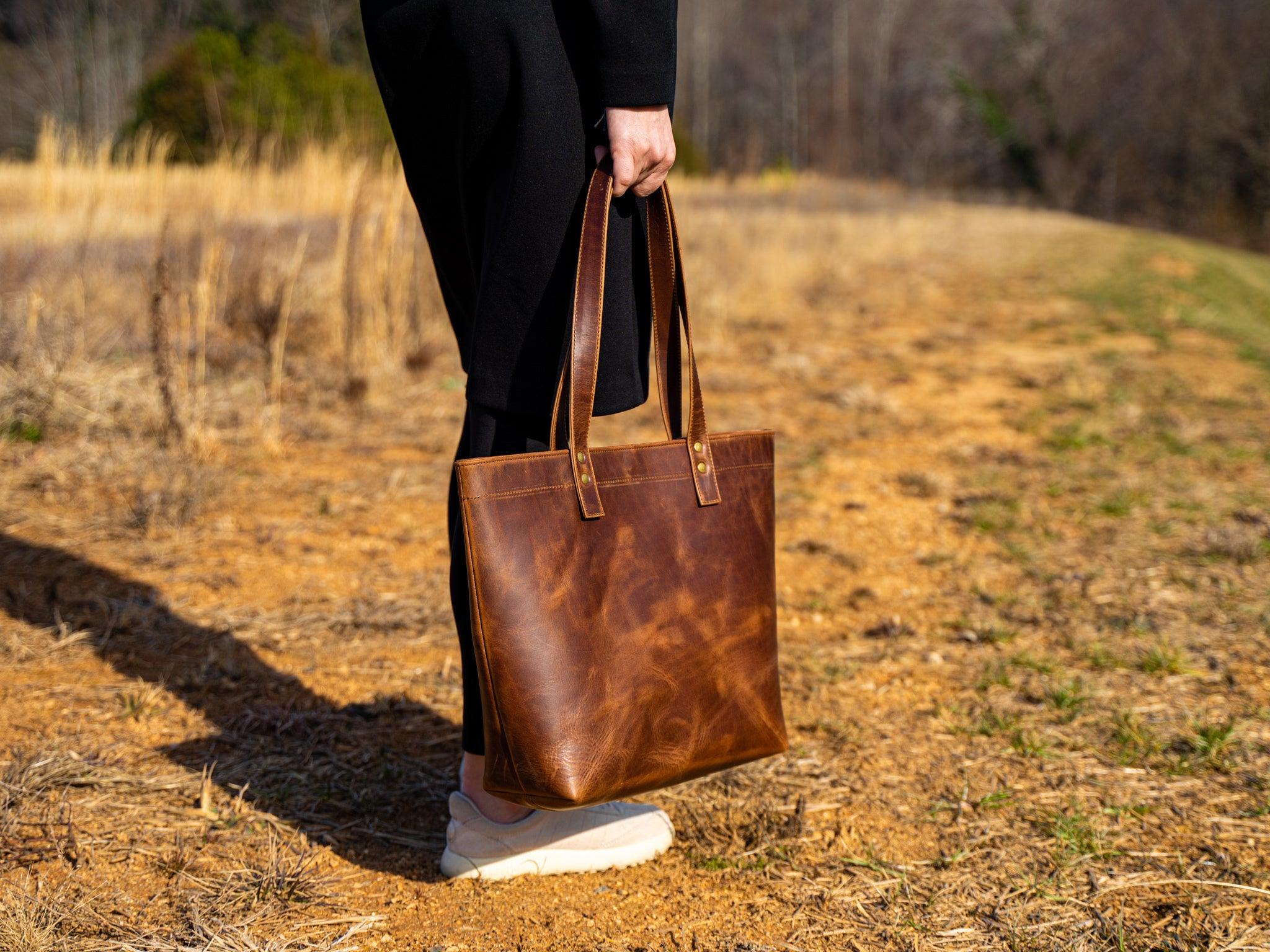 Milwaukee Leather Tote Bag - Chestnut - Image 2