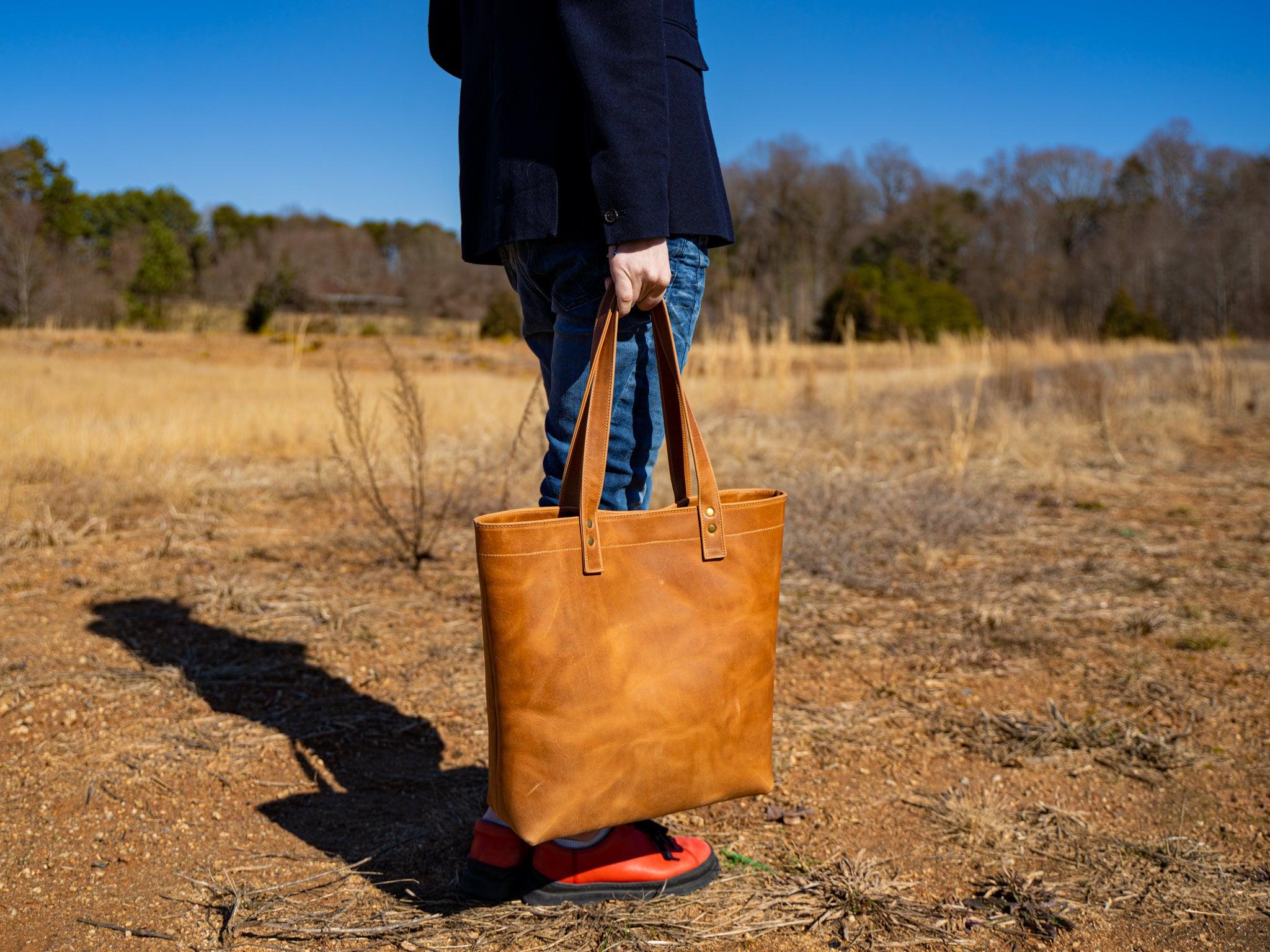 Milwaukee Leather Tote Bag - Natural - Image 3
