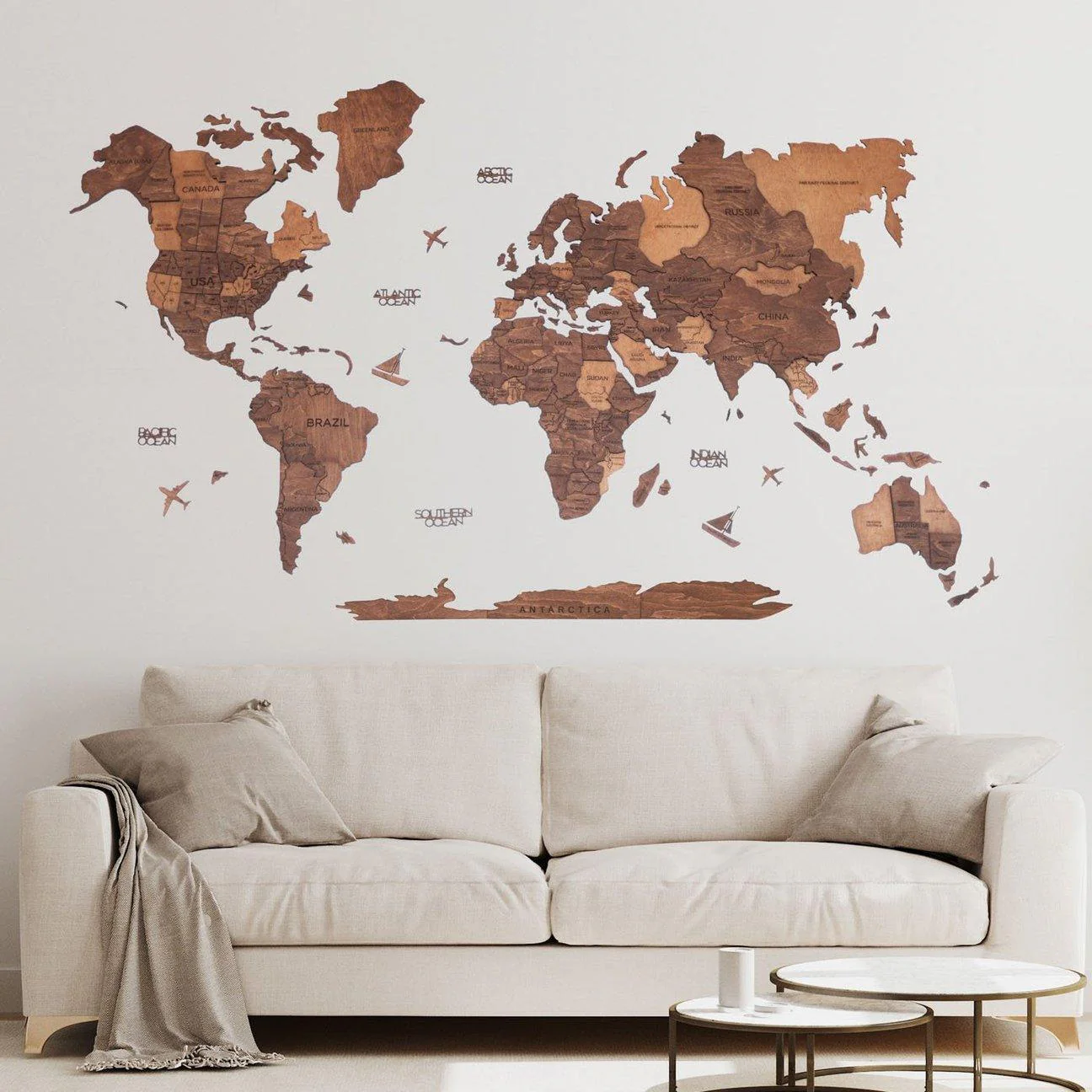Multicolor 3D Wooden World Map - Image 3