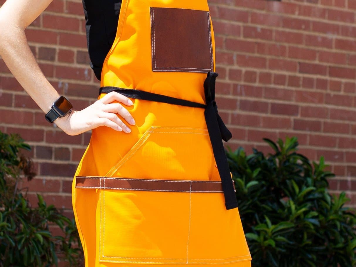 Orange Apron with Pockets - Work & Cooking - Image 2