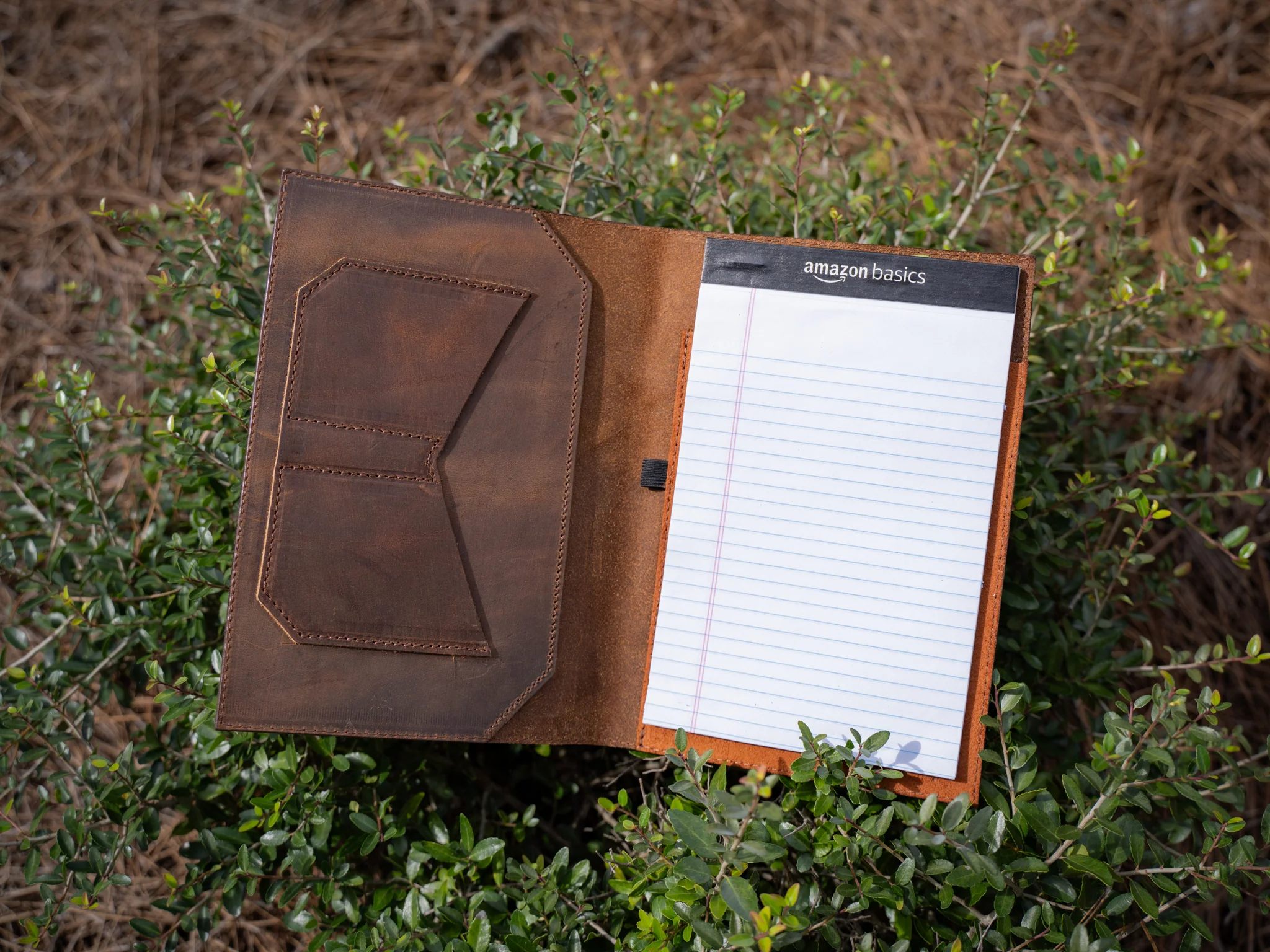 Crazy Horse Leather Padfolio Traditional - Brown - Image 3