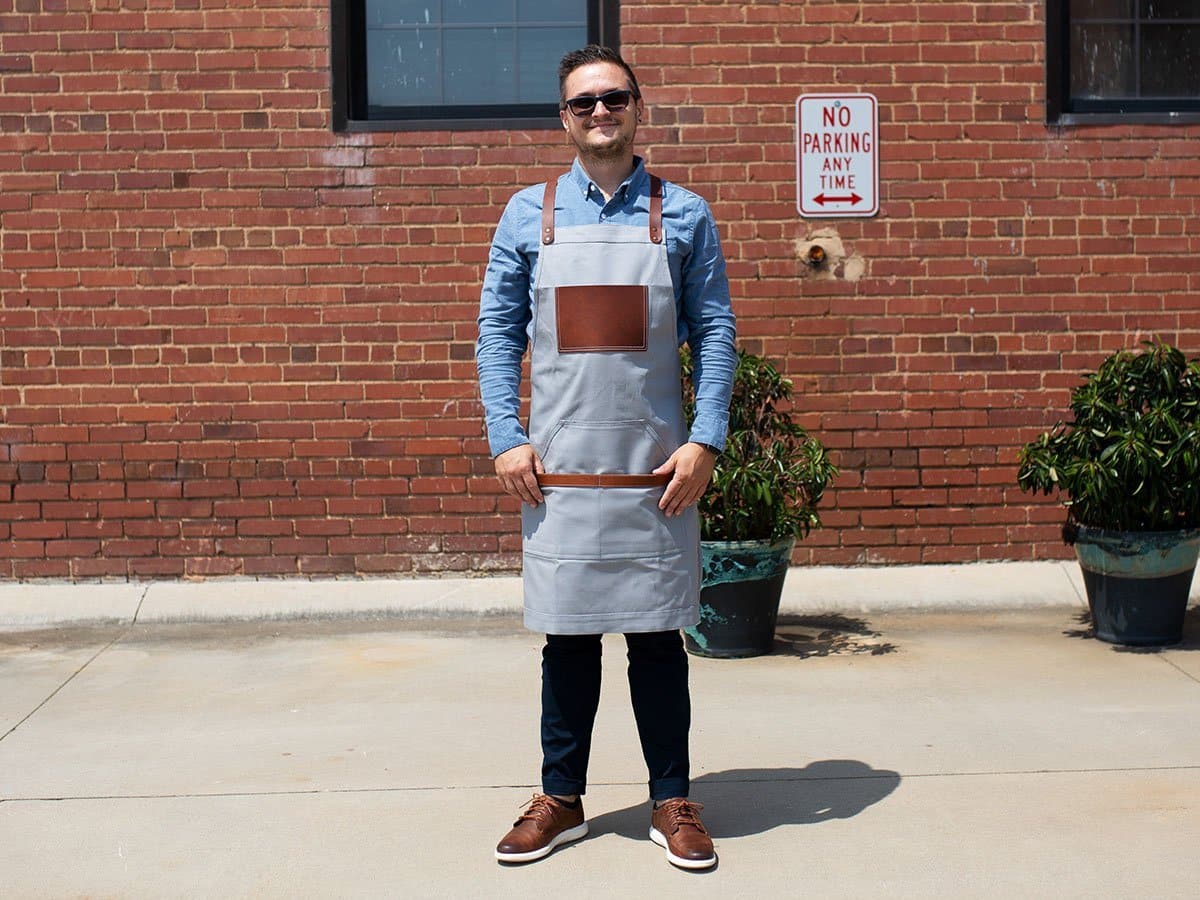 Personalized Apron For Her & Him - Grey - Image 2