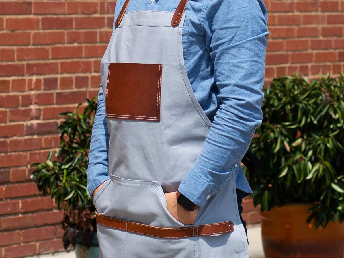 Personalized Apron For Her & Him - Grey - Image 3