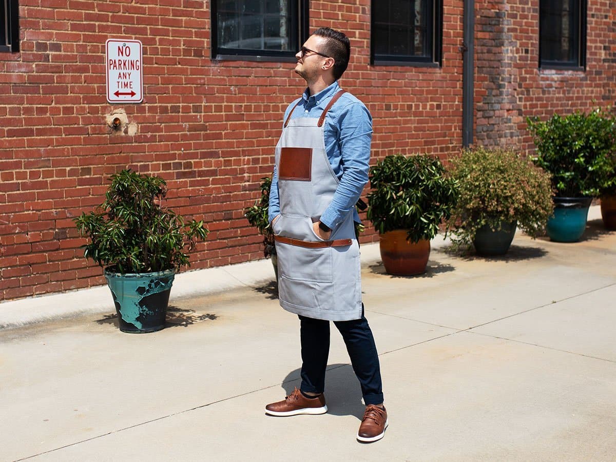Personalized Apron For Her & Him - Grey - Image 5
