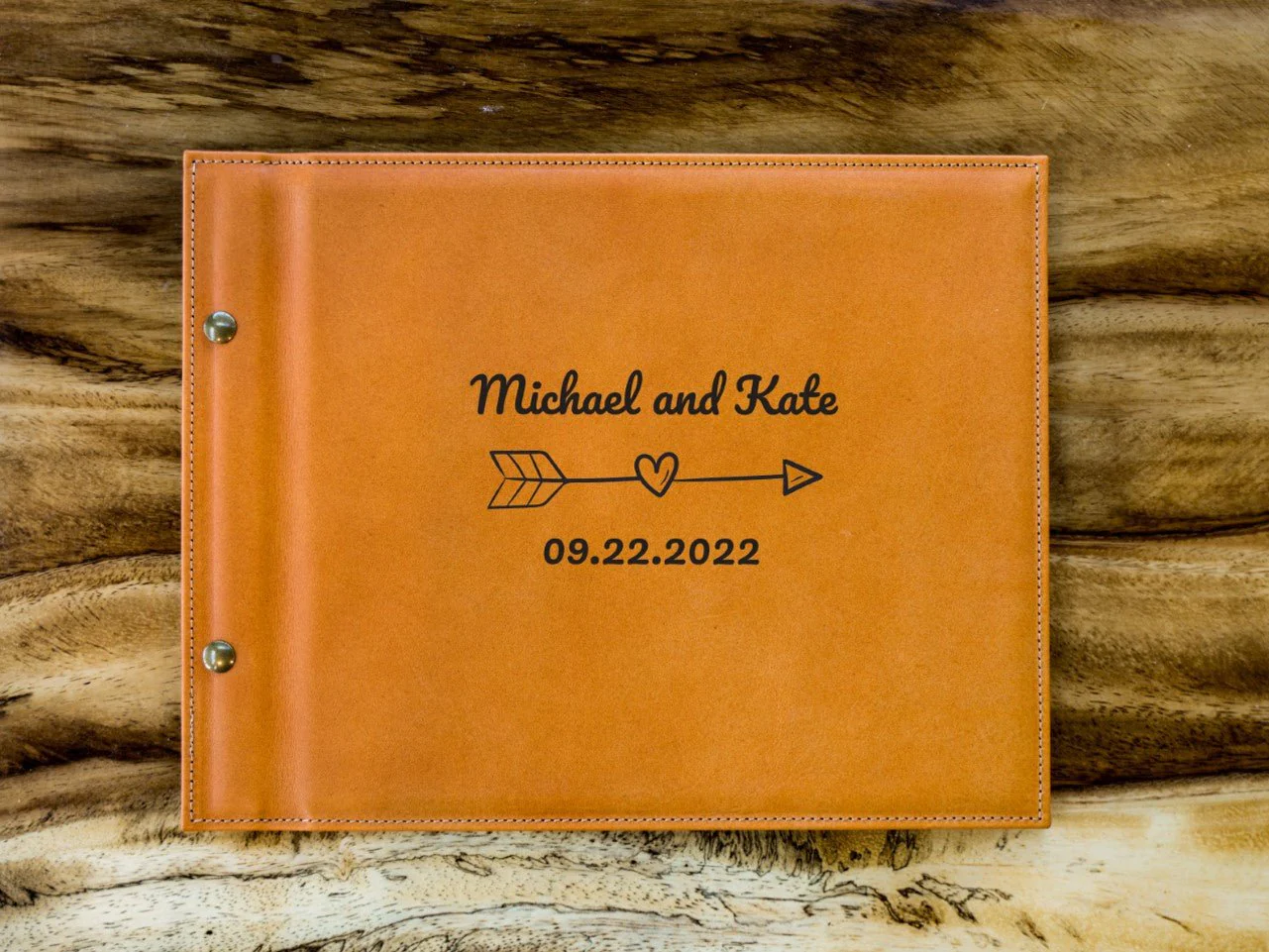 Leather Wedding Guest Book Arrow