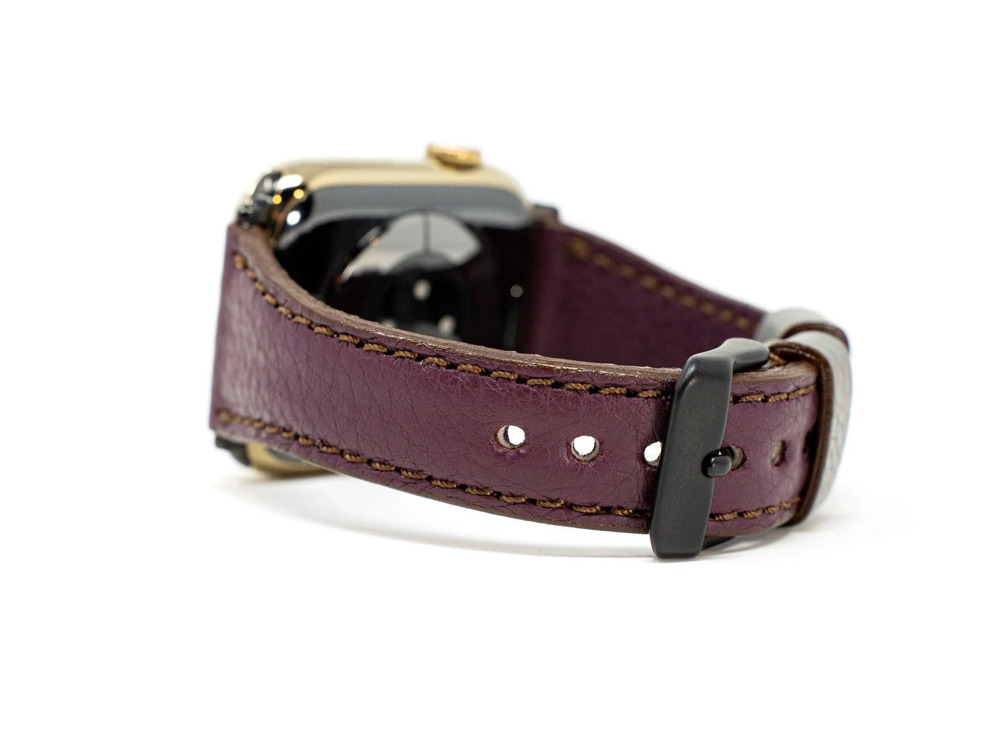 Petite Single Italian Leather Apple Watch Band - Plum