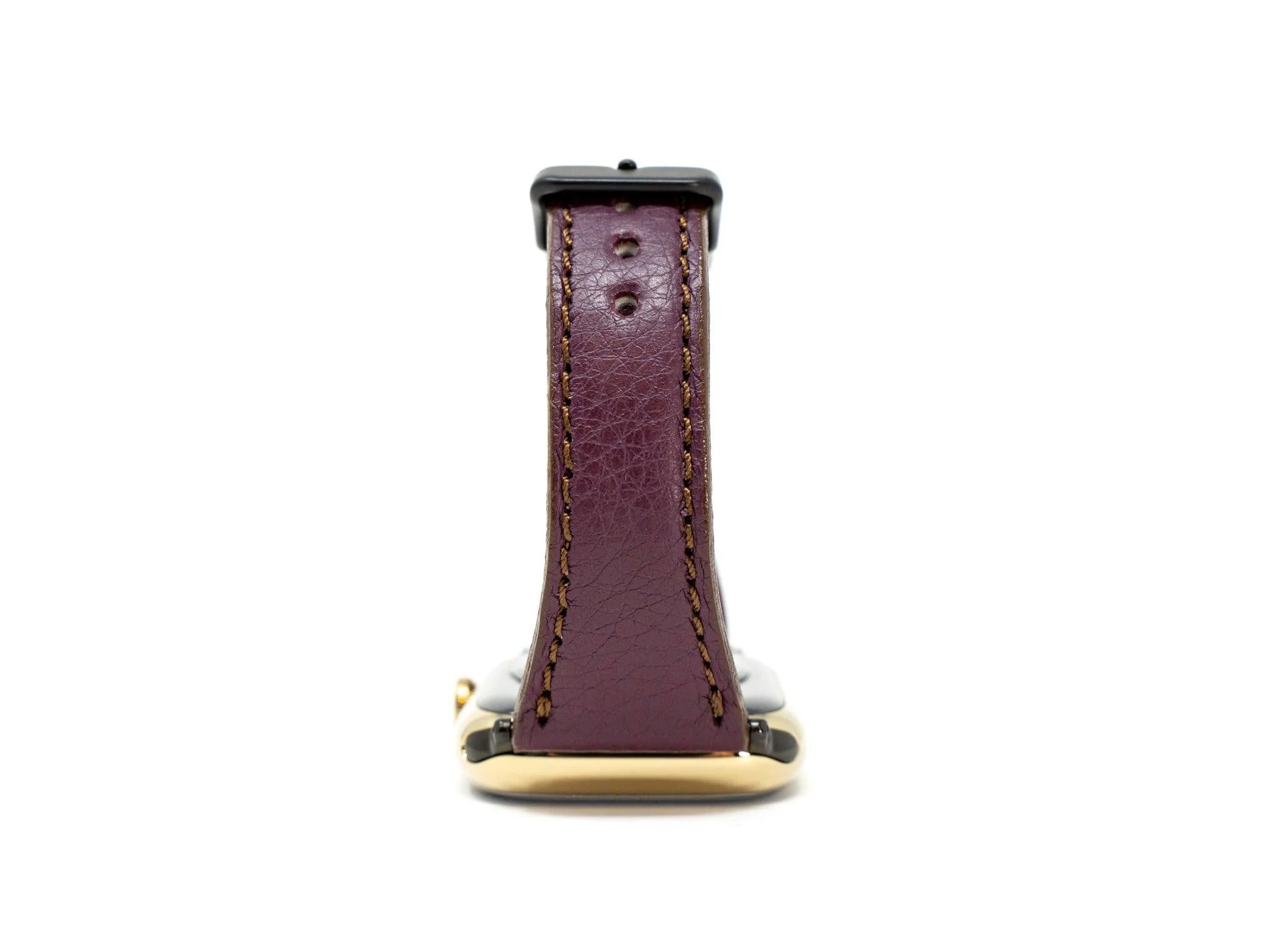 Petite Single Italian Leather Apple Watch Band - Plum - Image 3