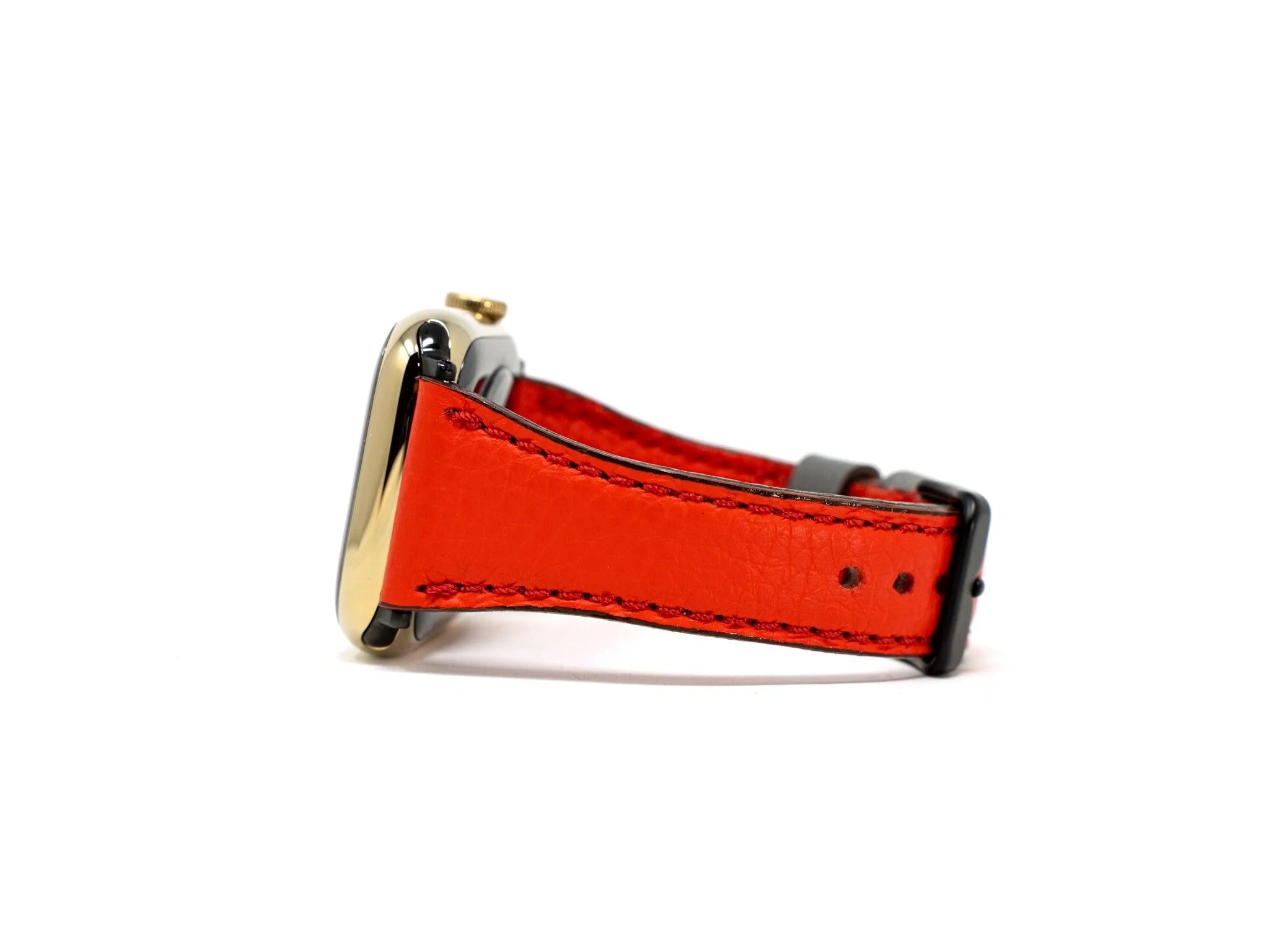 Petite Single Italian Leather Apple Watch Band - Red