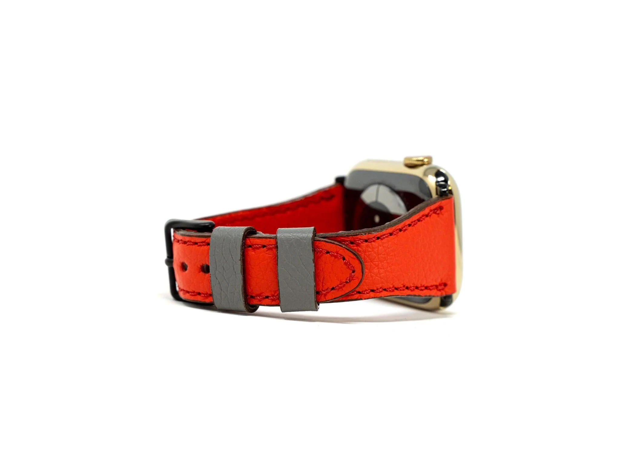 Petite Single Italian Leather Apple Watch Band - Red - Image 2