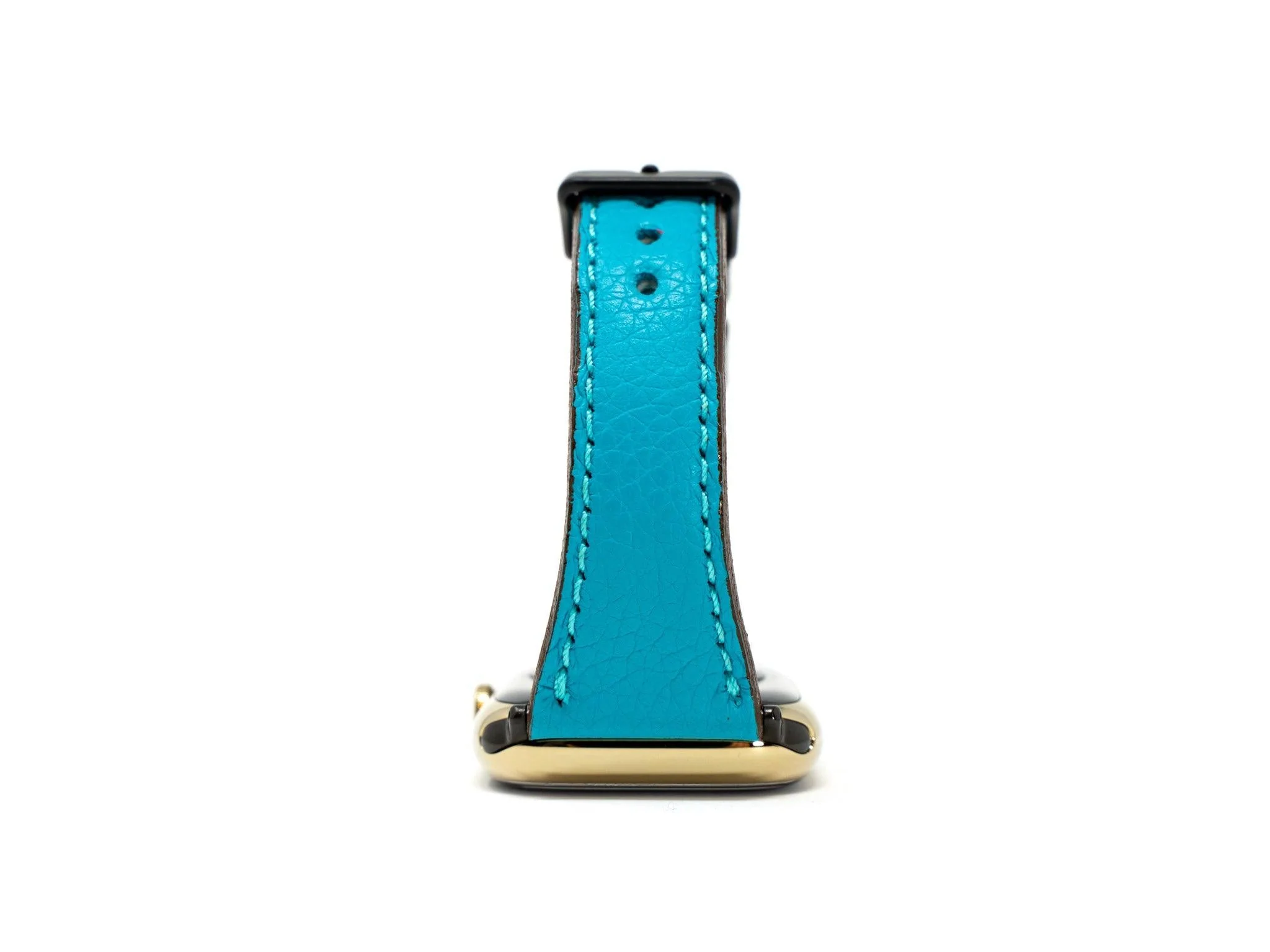 Petite Single Italian Leather Apple Watch Band - Turquoise - Image 3