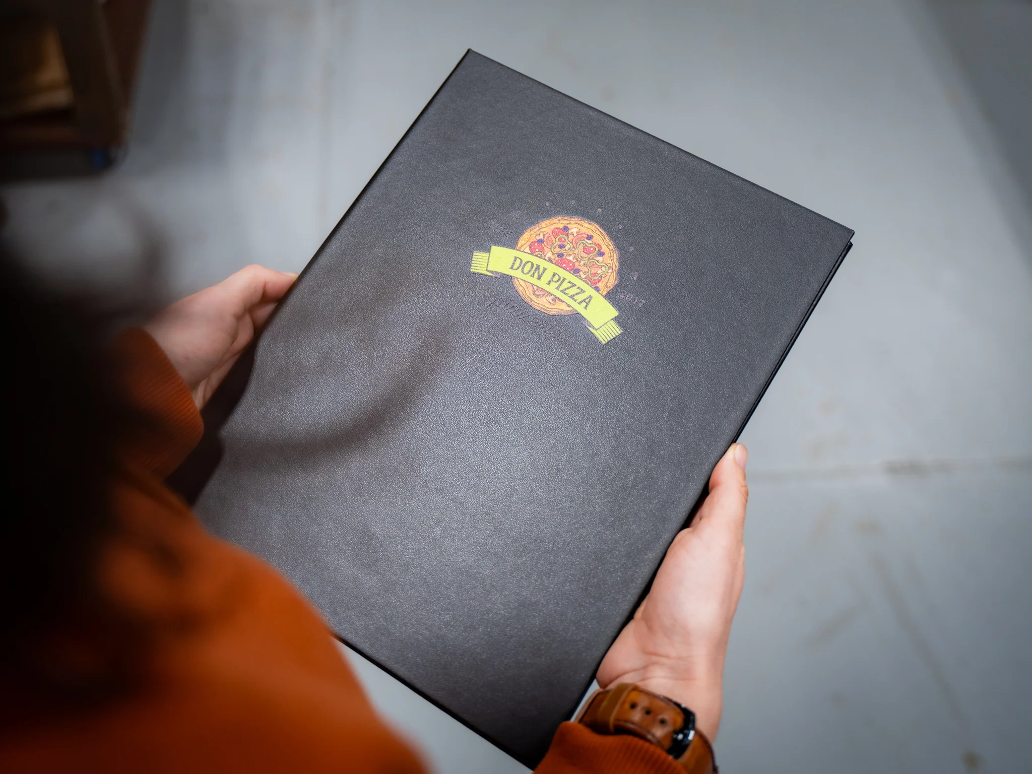 PU Leather Hard Menu 2 view - Black - Image 4