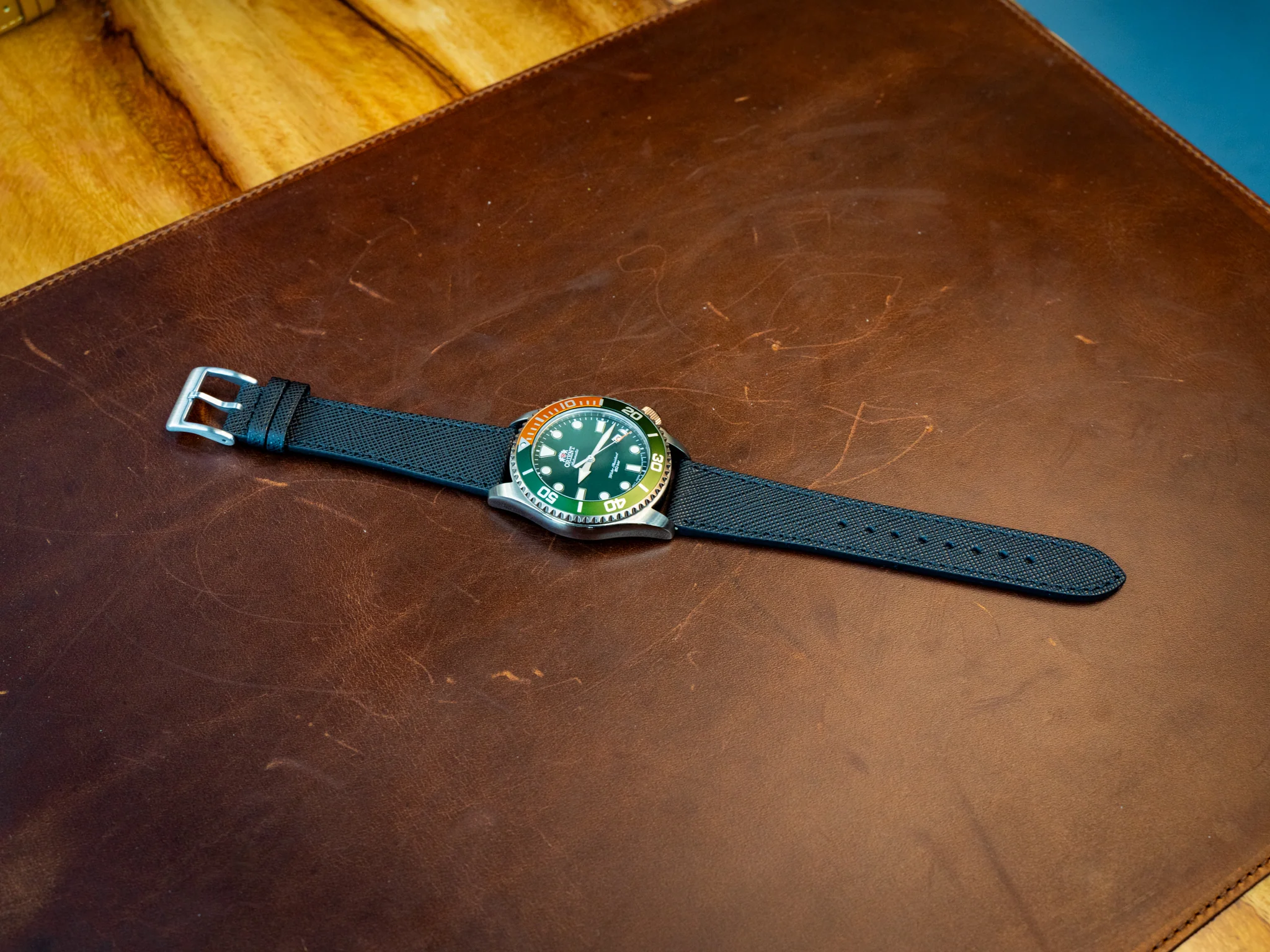Saffiano Leather Watch Band - Black - Image 4