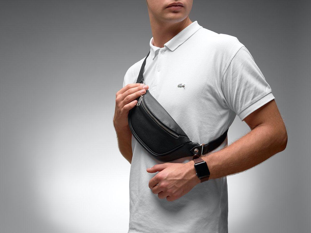 Soft Leather Belt Bag - Black - Image 8