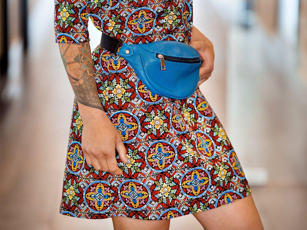 Soft Leather Belt Bag - Blue - Image 5