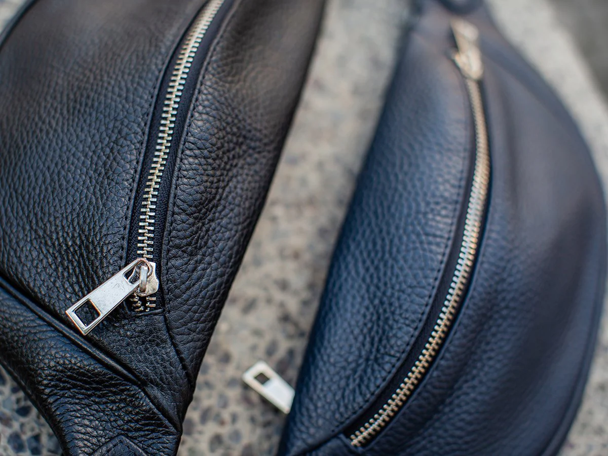 Soft Leather Belt Bag - Navy - Image 4