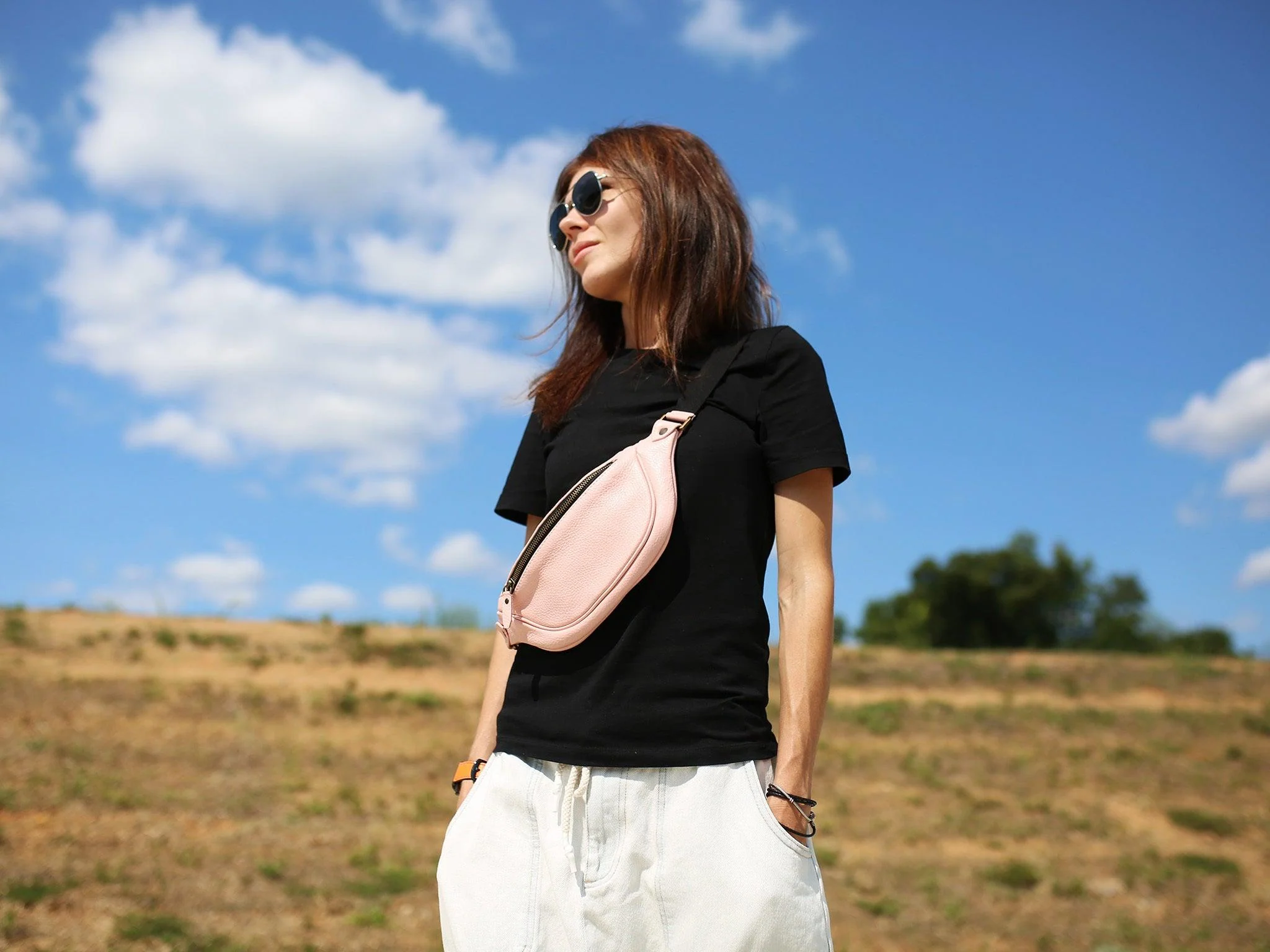 Soft Leather Belt Bag - Pink - Image 2