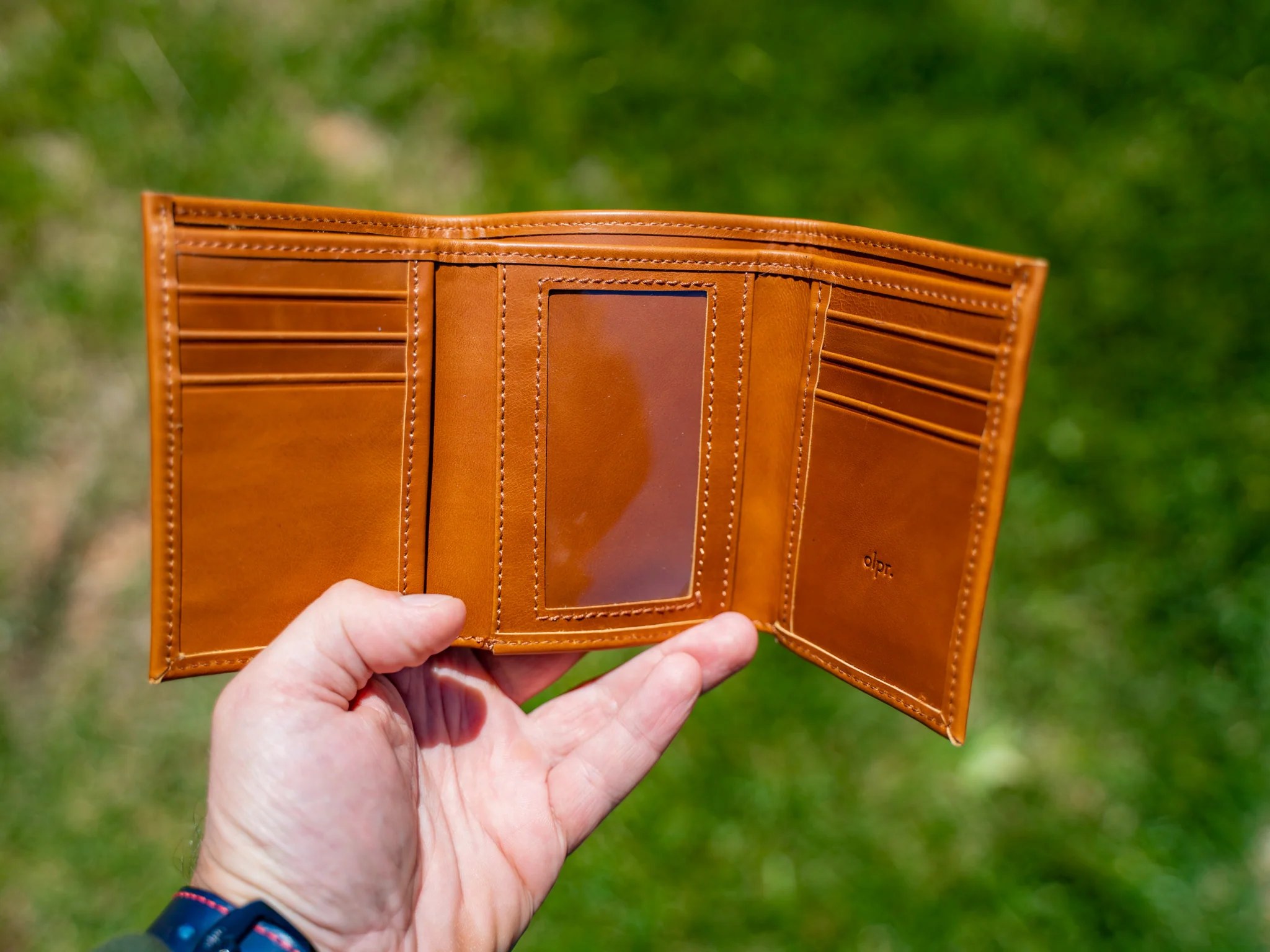 Soft Leather Trifold Wallet - Whiskey