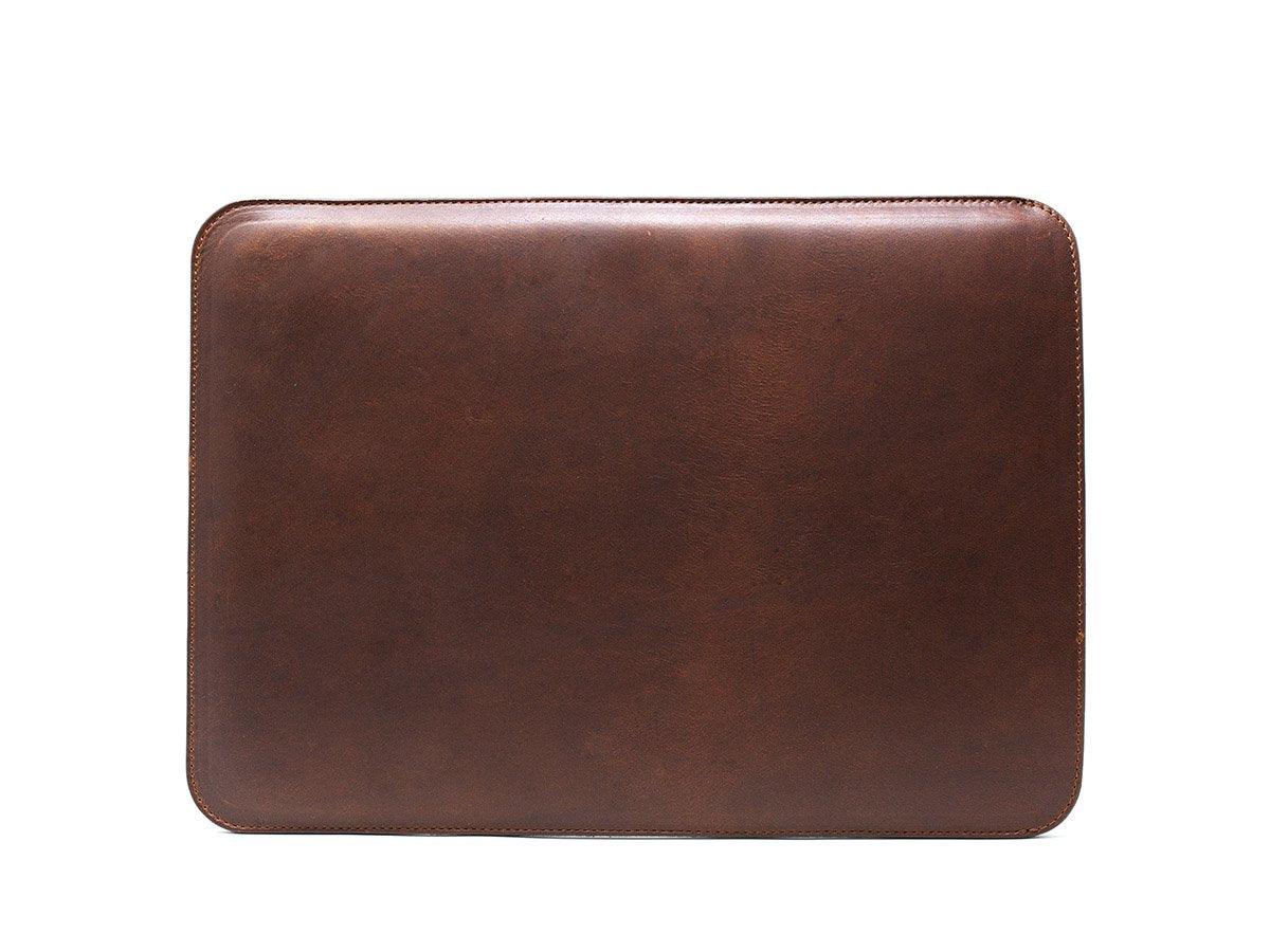 Vertical Leather Macbook Sleeve With Wool Lining - Chestnut - Image 2