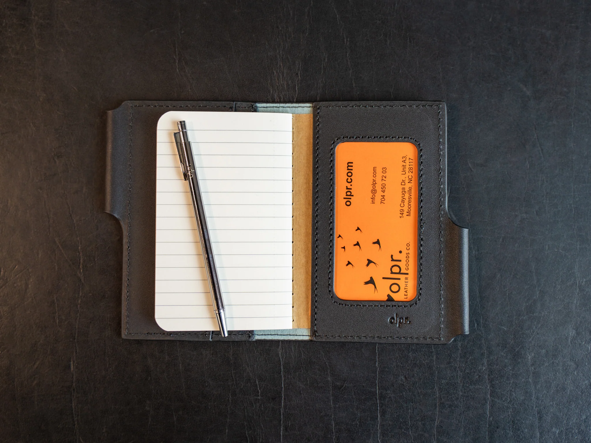 Vintage Leather Journal Wallet 2.0 with Pen XS - Black - Image 4