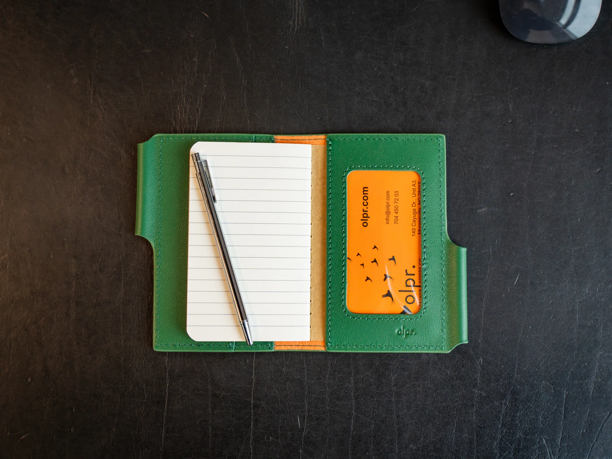 Vintage Leather Journal Wallet 2.0 with Pen XS - Green - Image 2