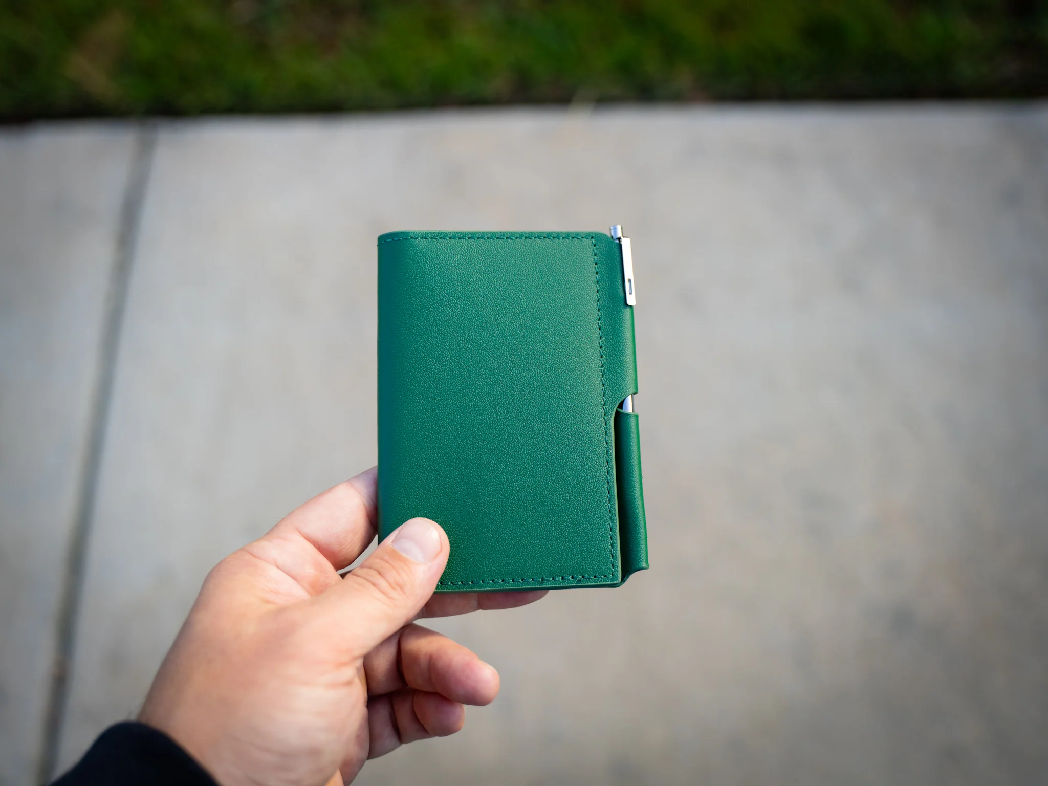 Vintage Leather Journal Wallet 2.0 with Pen XS - Green - Image 4