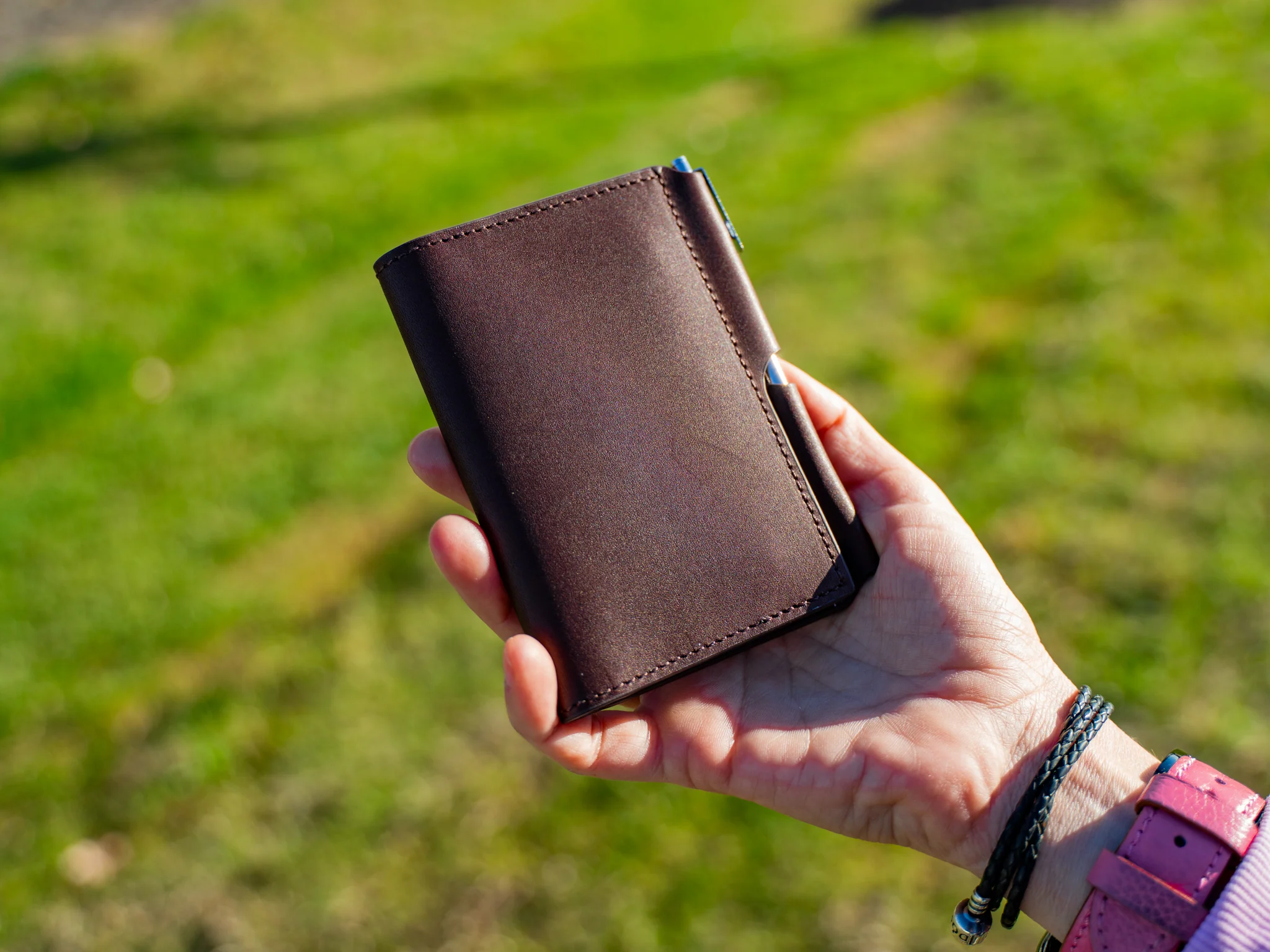 Vintage Leather Journal Wallet 2.0 with Pen XS - Brown - Image 2