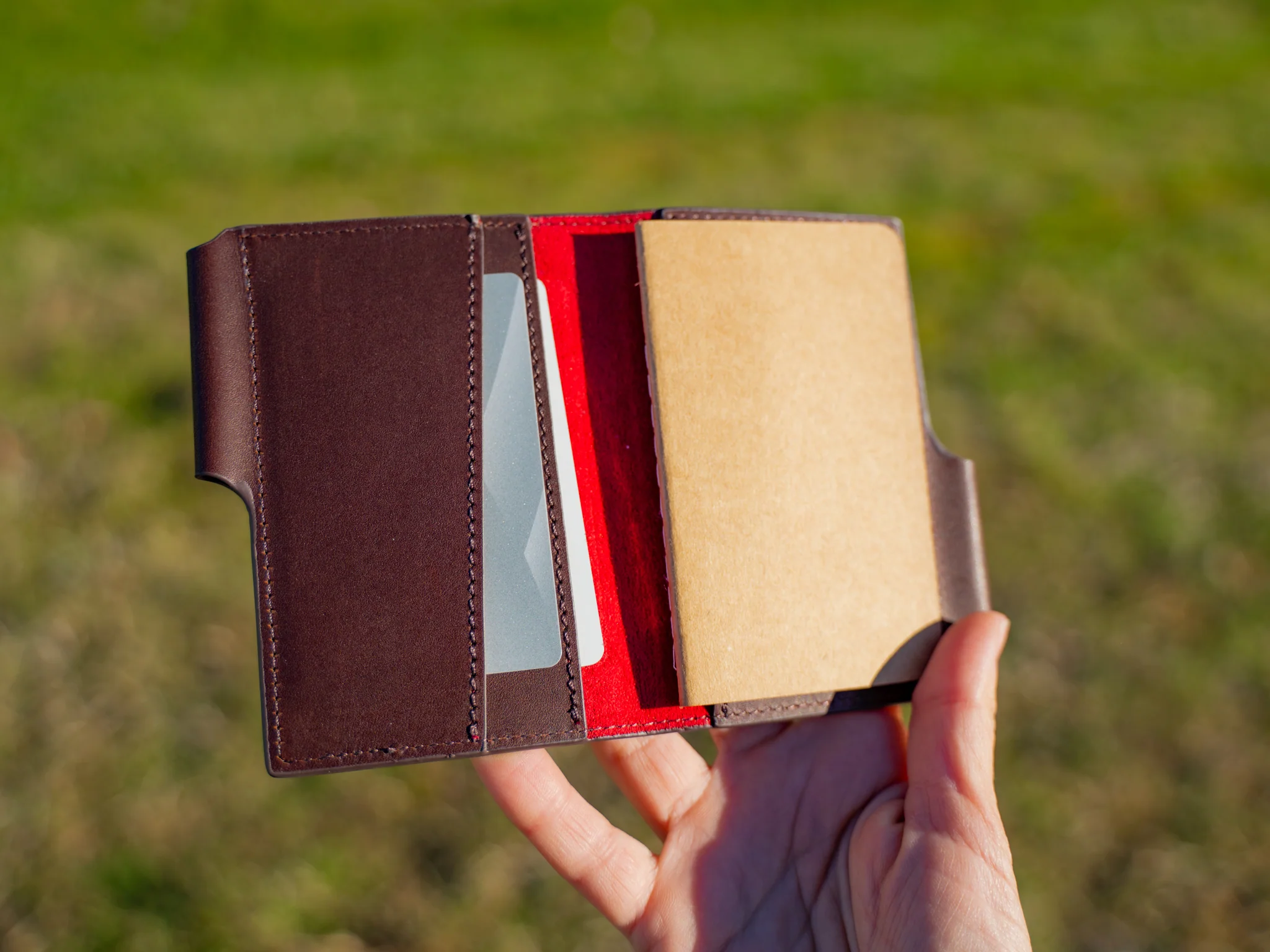 Vintage Leather Journal Wallet 2.0 with Pen XS - Brown - Image 3