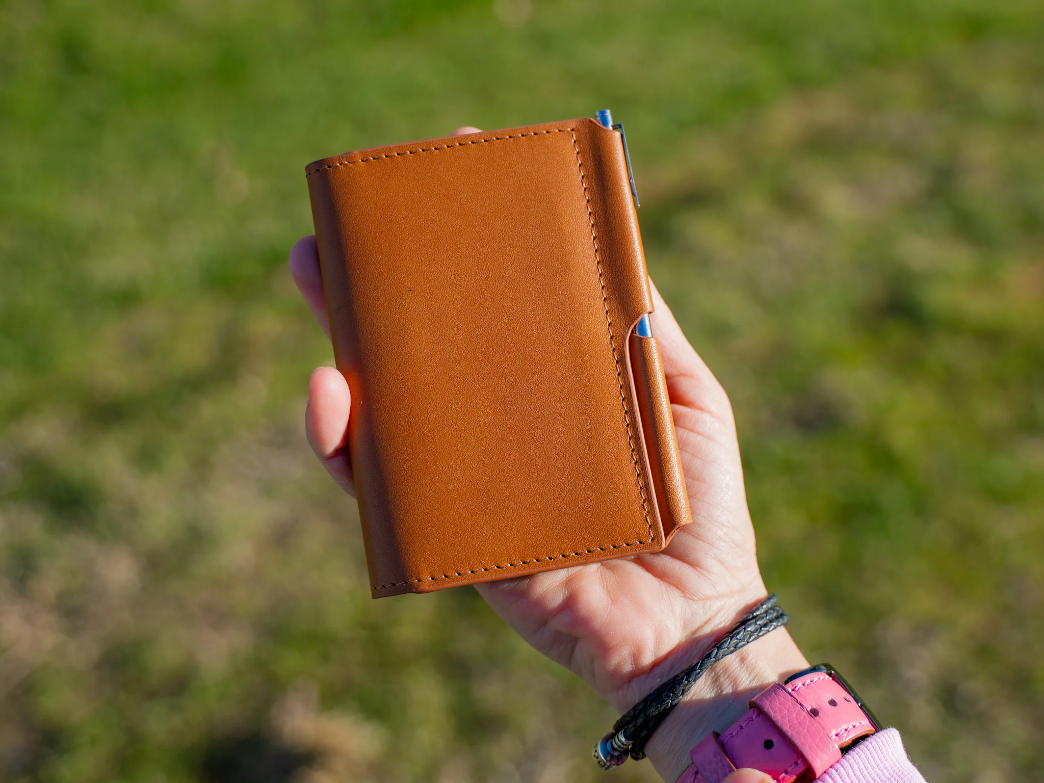 Vintage Leather Journal Wallet 2.0 with Pen XS - Whiskey - Image 2