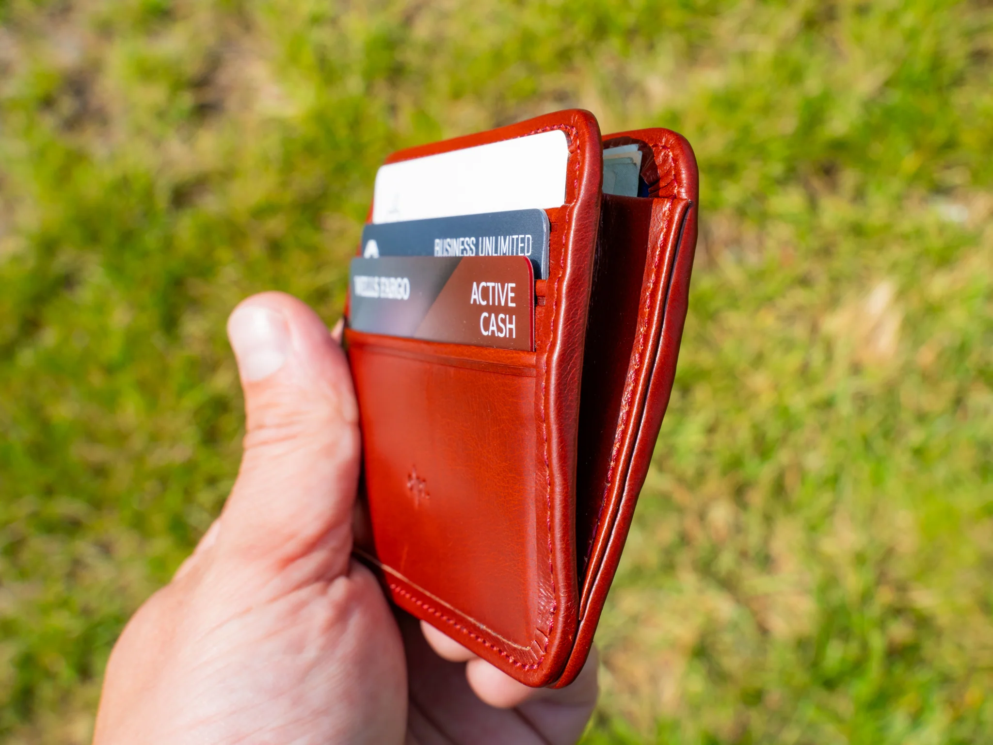 Vintage Leather Nine Pocket Wallet - Ox Blood - Image 2