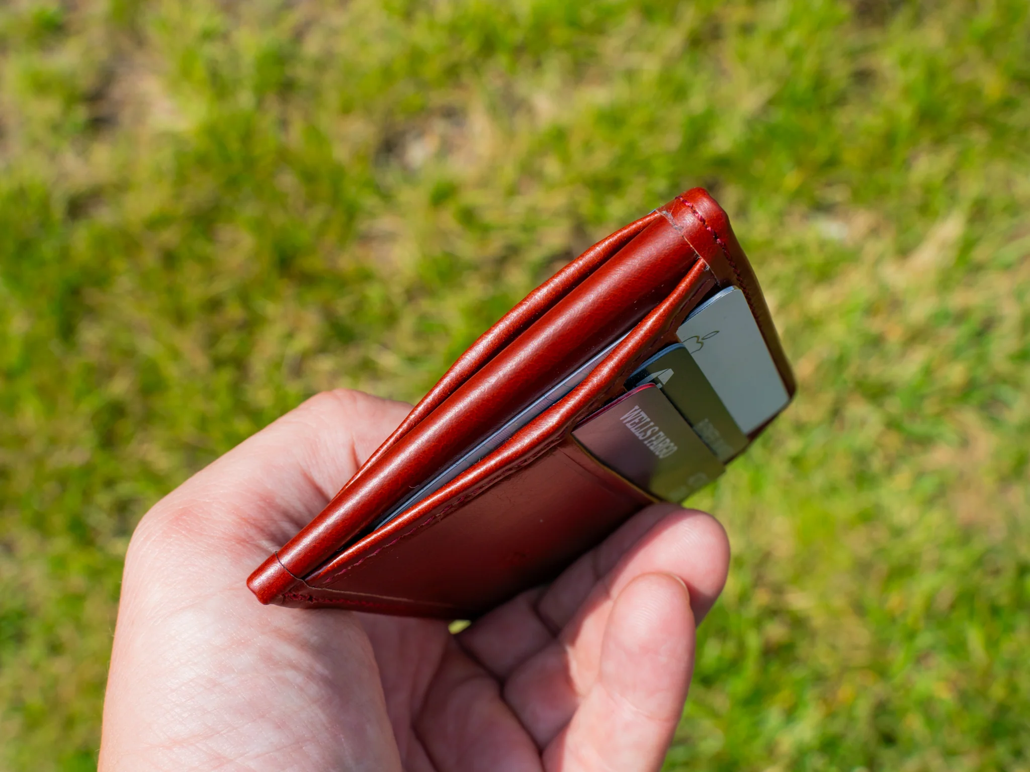 Vintage Leather Nine Pocket Wallet - Ox Blood - Image 3