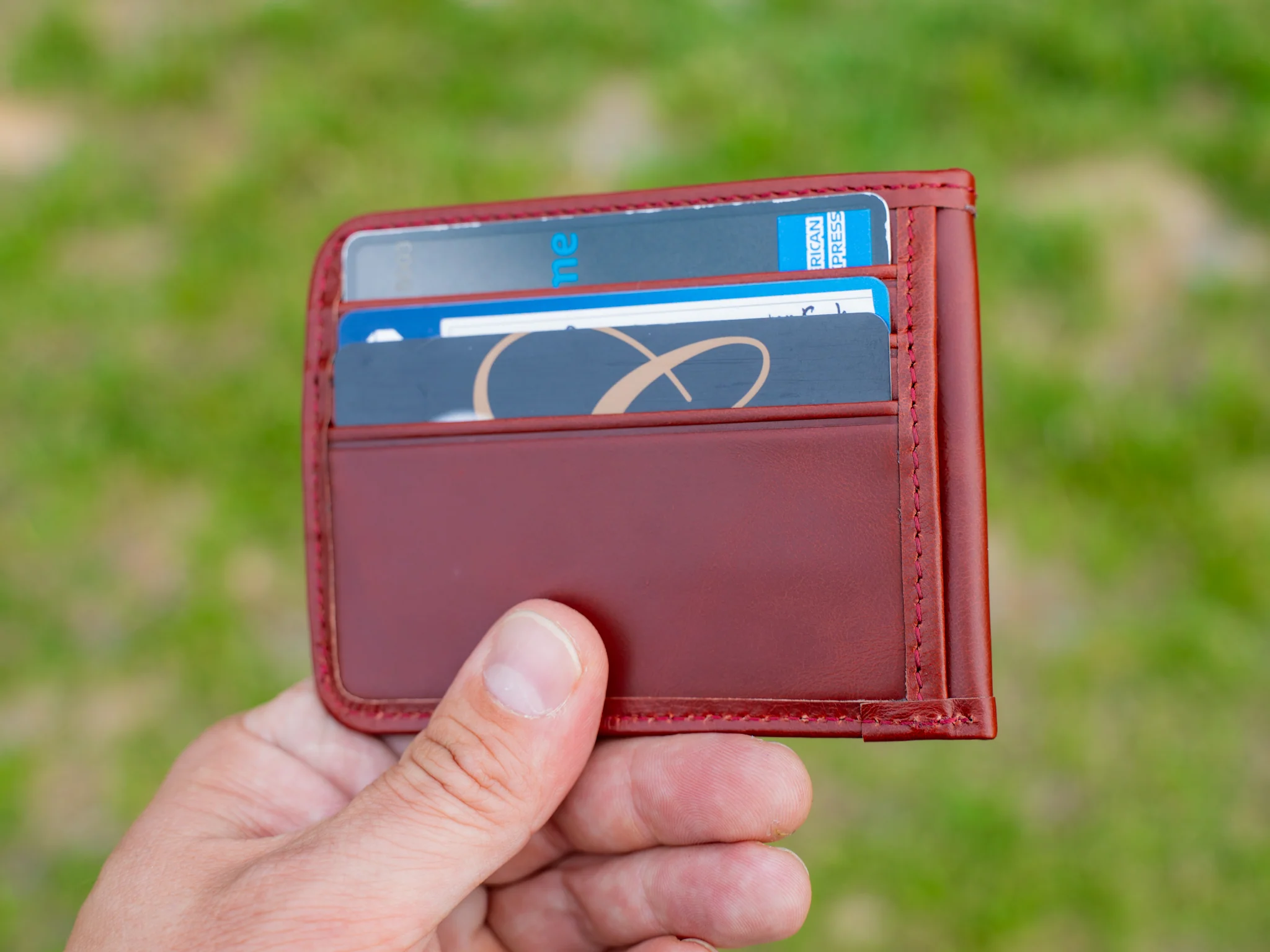 Vintage Leather Nine Pocket Wallet - Ox Blood - Image 5