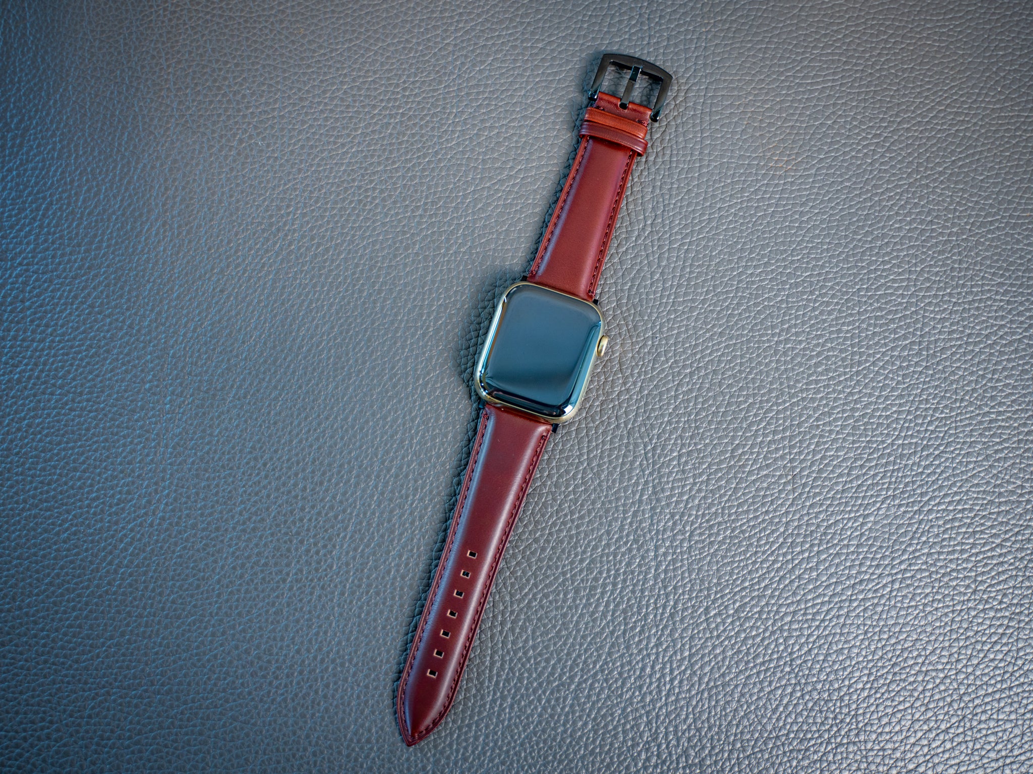 Vintage Leather Single Apple Watch Band - Mahogany