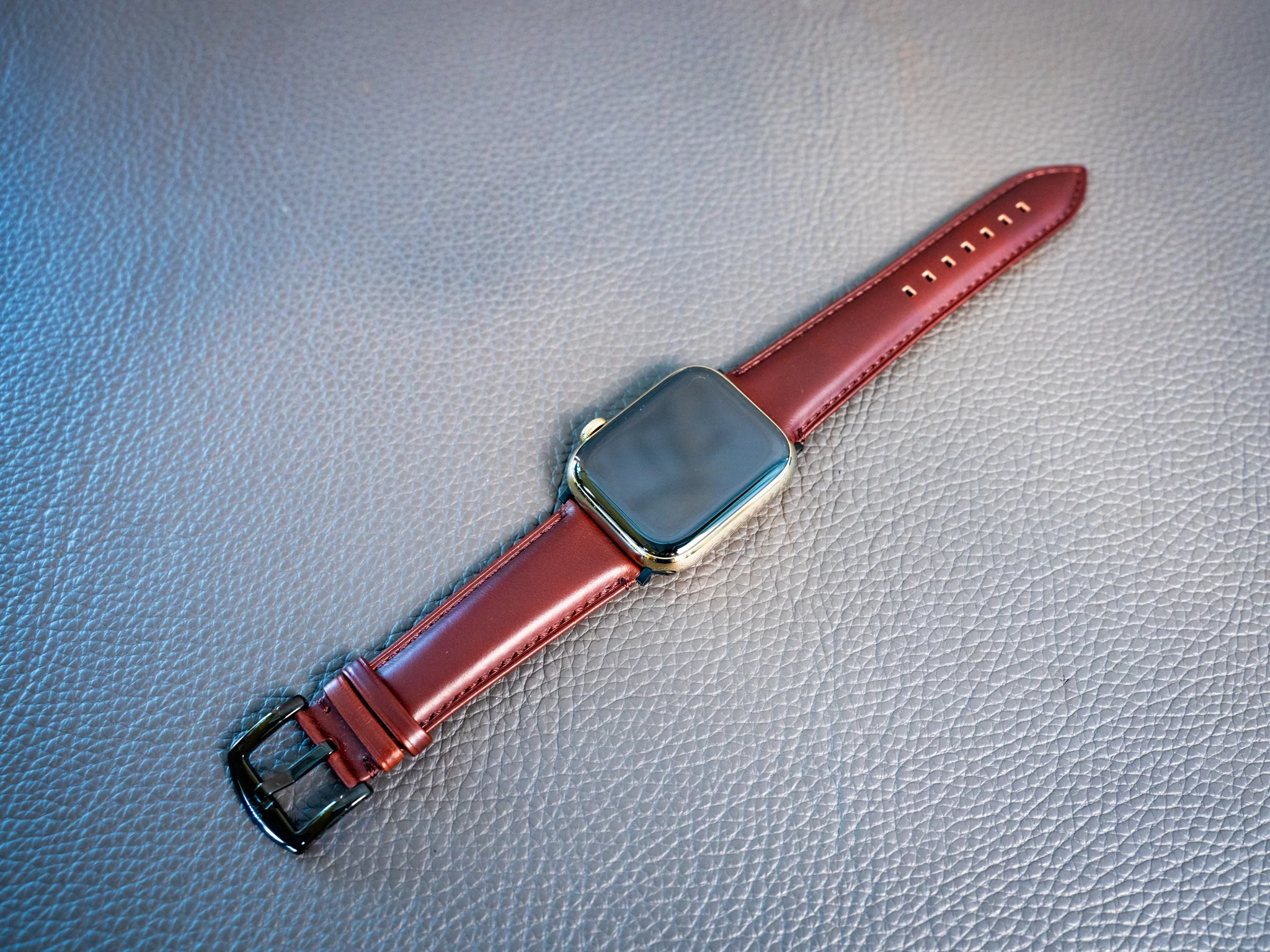 Vintage Leather Single Apple Watch Band - Mahogany - Image 3