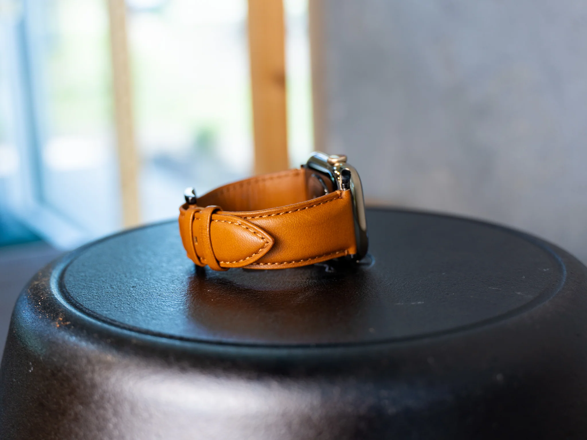 Vintage Leather Single Apple Watch Band - Whiskey - Image 3