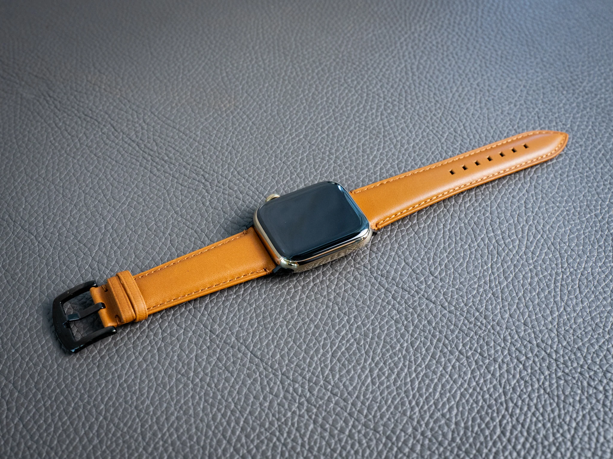 Vintage Leather Single Apple Watch Band - Whiskey - Image 5