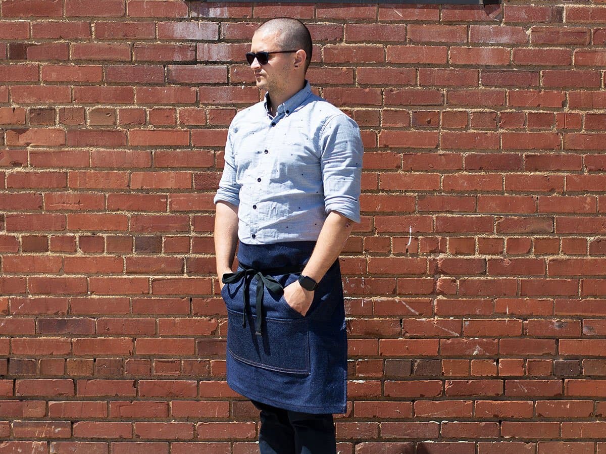 Waiters Waist Apron of Denim - Blue - Image 3