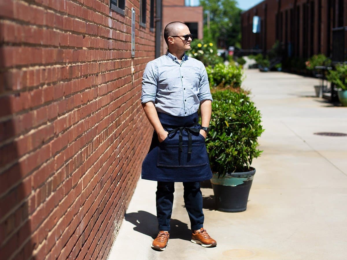 Waiters Waist Apron of Denim - Blue - Image 4