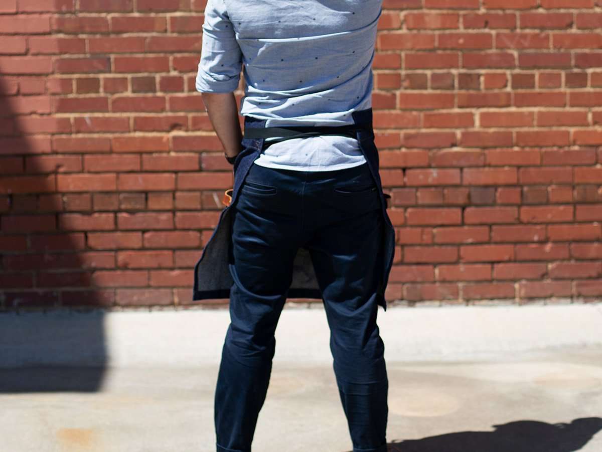 Waiters Waist Apron of Denim - Blue - Image 5