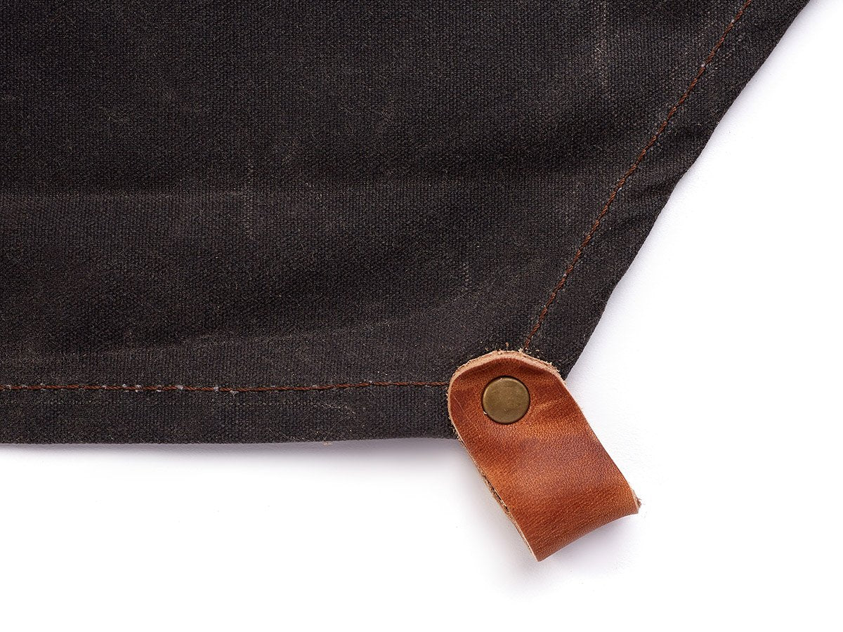 Waxed Canvas and Leather Apron - Dark Chocolate - Image 7