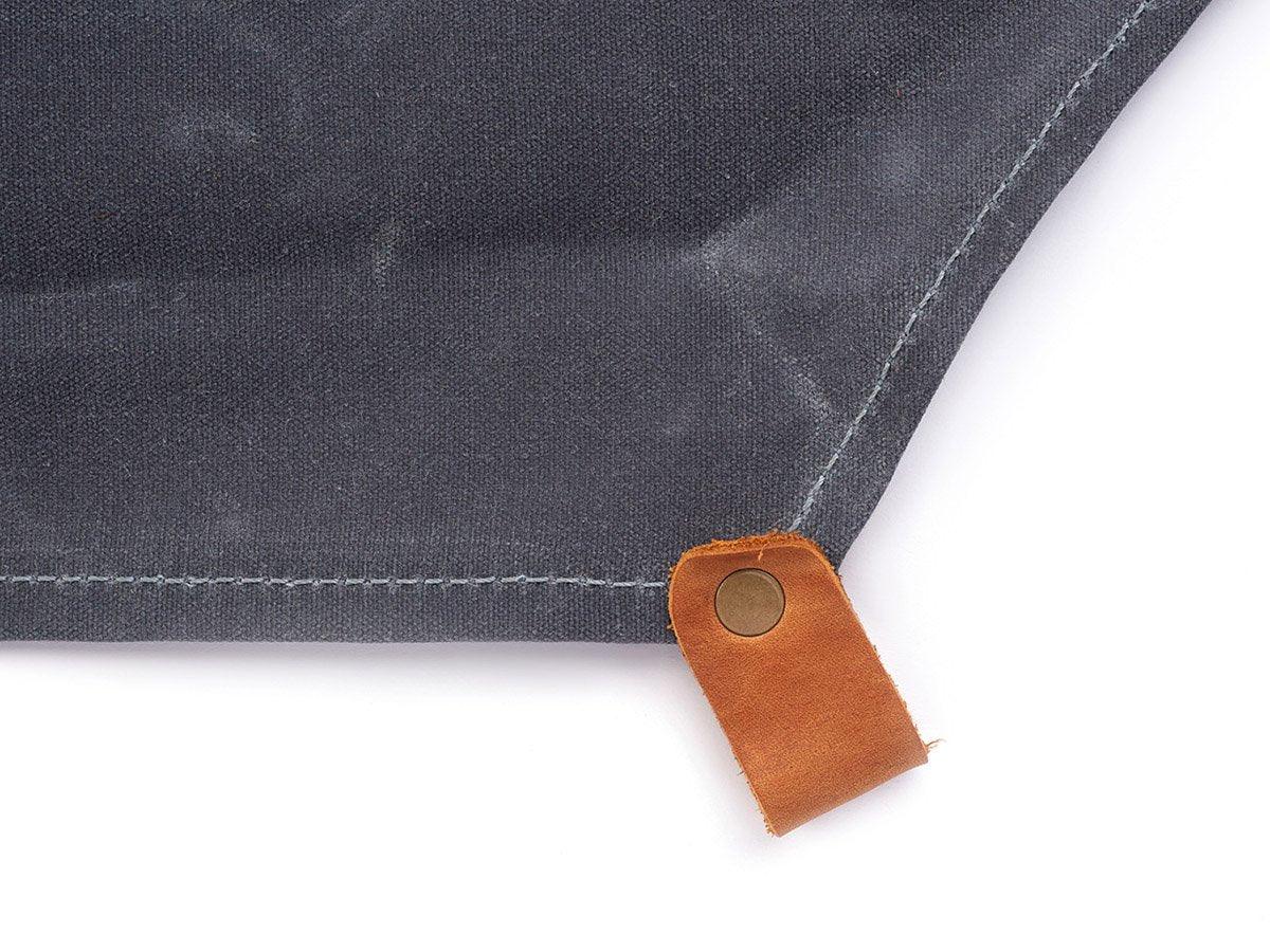 Waxed Canvas and Leather Apron - Grey - Image 9