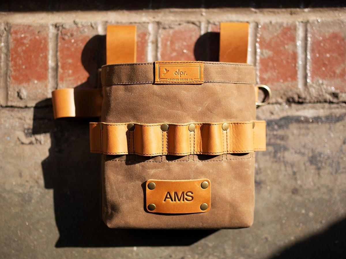Waxed Canvas and Leather Tool Pouch - Brown