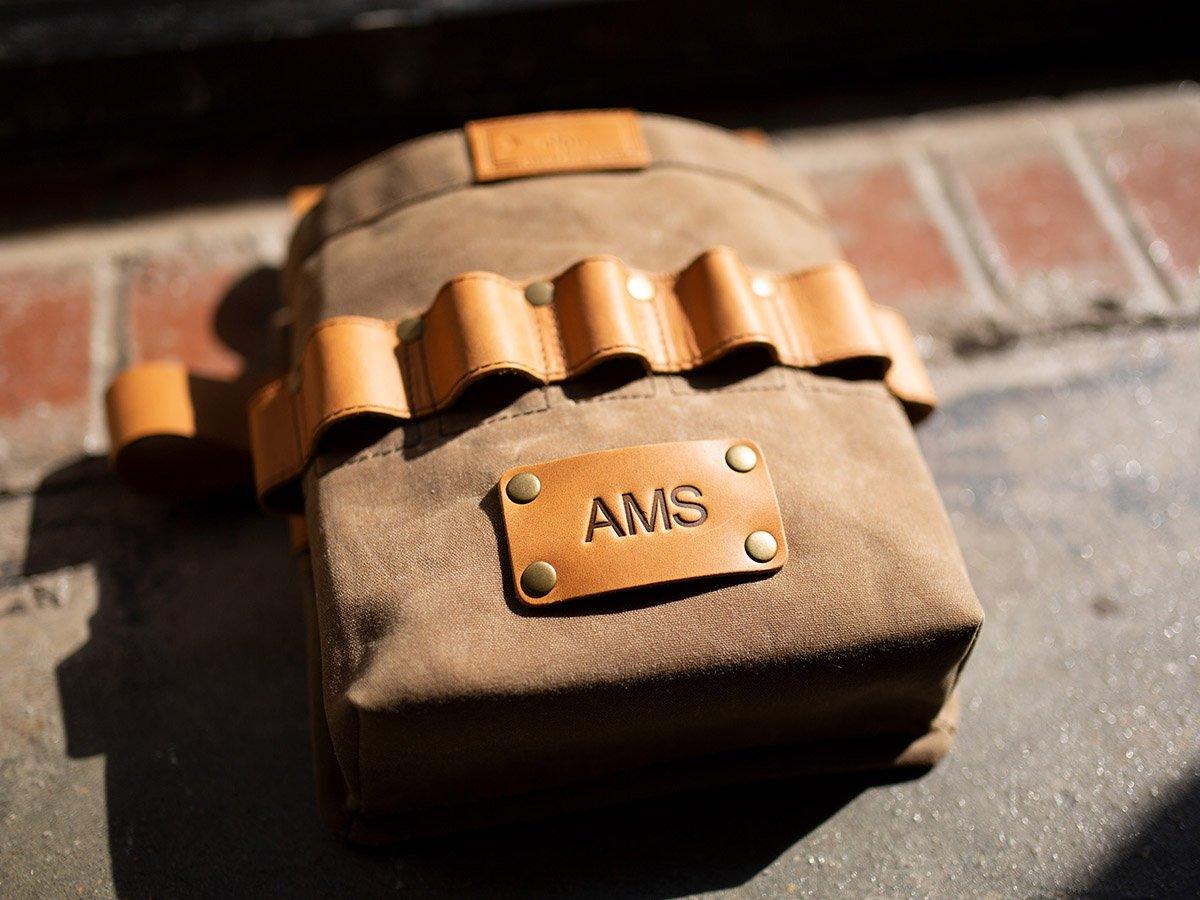 Waxed Canvas and Leather Tool Pouch - Brown - Image 2