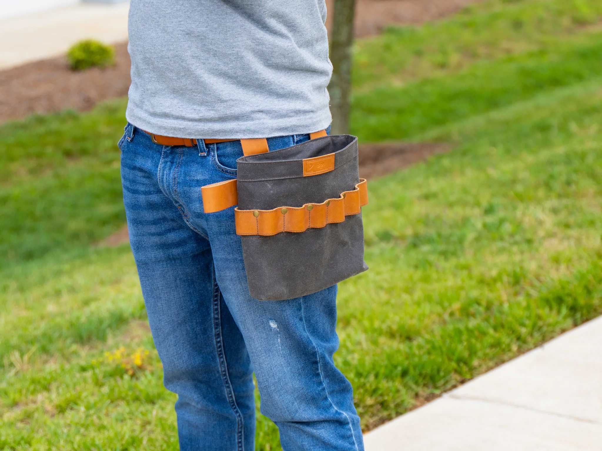 Waxed Canvas and Leather Tool Pouch - Dark Chocolate - Image 3