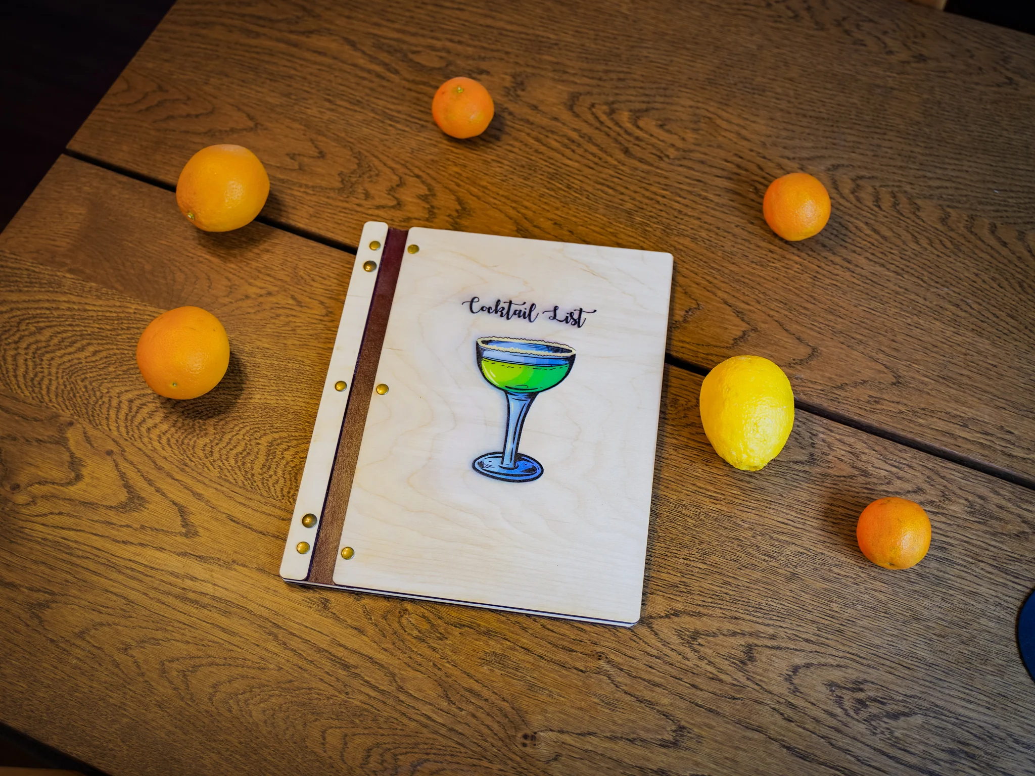 Wooden Hardcover Menu